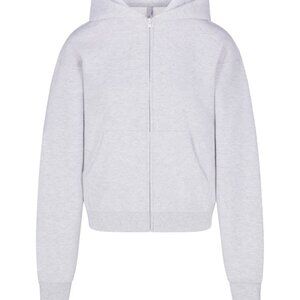 BNWT COTTON FLEECE CLASSIC ZIP UP HOODIE - HEATHER GREY SIZE L
